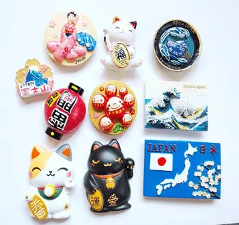 El Boyalı Japonya Buzdolabı Mıknatısları Hatıra Japonya Barajı Brau Japon Disk Dharma Ukiyoe Fujiyama Kedi buzdolabı mıknatısı Dekor