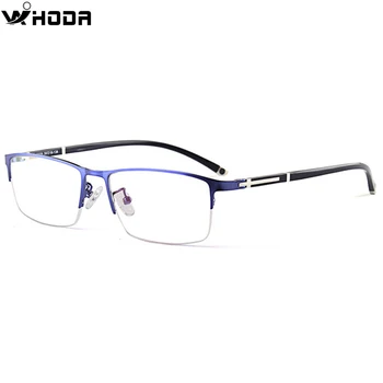 Ultralight Alaşım + TR90 Iş erkek Optik Gözlük Çerçeveleri, Yarı Çerçeve Vidasız Metal Reçete Miyopi Gözlük Çerçevesi