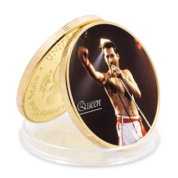 Kraliçe Altın Sikke Freddie Mercury Hatıra Mücadelesi Paraları Koleksiyon Kartal Geri noel hediyesi