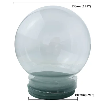 150mm DIY Boş cam kar küresi kauçuk fiş Çapı Büyük DIY hediye kar topu Aksesuarları