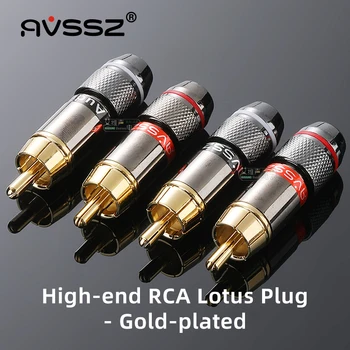 AVSSZ Altın Kaplama RCA Konnektör Jakı RCA Erkek Fiş Adaptörü Lehimsiz Kilitlenebilir Ses Video Sinyal Kablosu Konektörü Max6. 5mm Kablo