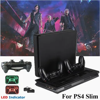 PS4 Ince Dikey Soğutma şarj standı P S4 Play Station 4 joystick şarj doku Istasyonu Sony Playstation 4 Slim Oyunları