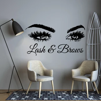 Güzellik Salonu Gözler Vinil Duvar Sticker Yatak Odası Oturma Odası Dekorasyon İçin Kirpik Ve Kaşlar Duvar Çıkartmaları Sticker Duvar Resimleri Duvar Kağıdı