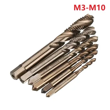 M3-M10 HSS Co M35 Makinesi Spiral Flüt Musluklar Metrik Vida Dokunun Sağ El Konu Tak Dokunun Matkap