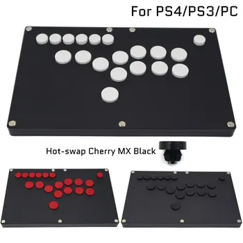 B1-PS-B Ultra-İnce Tüm Düğmeleri Hitbox Tarzı oyun kolu Mücadele Sopa Oyun Denetleyicisi İçin PS4 / PS3 / PC Sıcak-Swap Kiraz MX Siyah