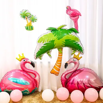 Flamingo helyum yüzen alüminyum balon Sevgililer Günü partisi dekorasyon