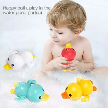 pudcoco Çocuk Banyo Oyuncak Yüzme Ördek Yavrusu banyo küveti Havuzu Su Clockwork Oyuncak Yüzme oyuncak ördekler