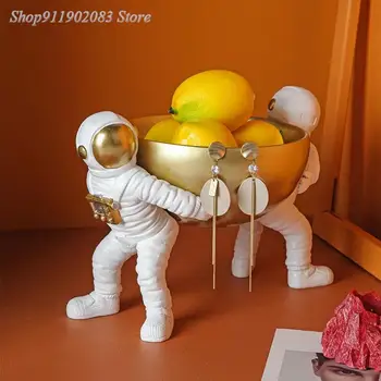 Yaratıcı Astronot Gezegen Karikatür Masaüstü Depolama Süsler Sundurma Anahtar Oturma Odası meyve tabağı modern ev dekorasyonu Heykelcik