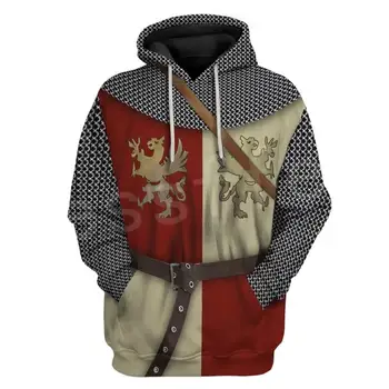 Tessffel Şövalye Templar Kostüm Zırh Kazak NewFashion Harajuku Streetwear 3DPrint Unisex Fermuar / Hoodies / Kazak / Ceket 11