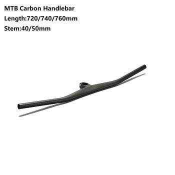 MTB Gidon T800 Tam Karbon Fiber Entegre Gidon BMX Yarış Bisikleti UD Mat gidon 31.8 * 720/740 / 760mm