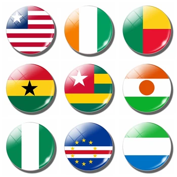 Bayrak Buzdolabı Mıknatısı Moritanya Senegal Gambiya Mali Burkina Faso Gine yeşil burun adaları Liberya Gana Togo Benin Nijer Nijerya Çıkartmalar