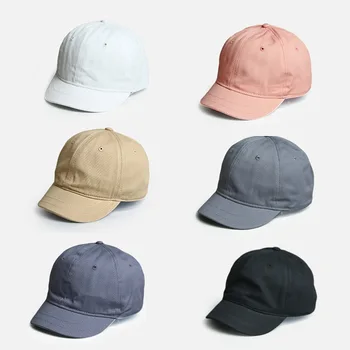 Moda Kadın Erkek beyzbol şapkası Kısa Ağız Kap Yetişkin Şapka Erkekler beyzbol şapkası Açık Basit Vintage Visor Rahat Kap