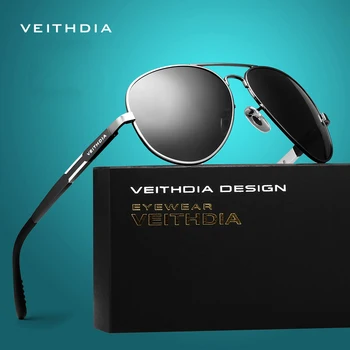 VEITHDIA Pilot Güneş Gözlüğü Alüminyum Erkek Kadın Gözlük Polarize UV400 Lens güneş gözlüğü Erkek Klasik Gözlük Sürüş Için 6695