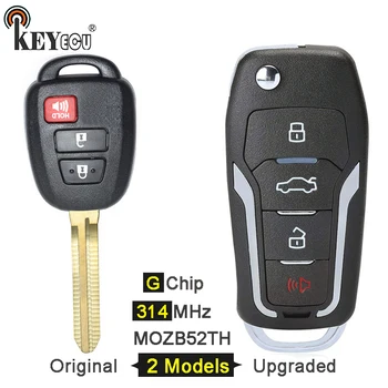 KEYECU 314 MHz G Çip FCC: MOZB52TH Orijinal / Yükseltilmiş Çevirme Katlanır 2 + 1 3 Düğme Uzaktan Araba Anahtarı Fob Toyota Scion tC ıQ Yaris