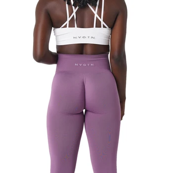 NVGTN Katı Dikişsiz Tayt Kadın Yumuşak Egzersiz Tayt Spor Kıyafetler Yoga Pantolon Spor Giyim Lycra Spandex Tayt