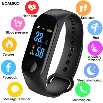 dijital akıllı saat Erkekler Kadınlar nabız monitörü Kan Basıncı Spor İzci Smartband Spor Bilezik ıos Android Telefon İçin