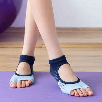 Backless Nefes Pilates Bale Çorap Yüksek Kaliteli Pamuk Kadın Yoga Çorap Silikon kaymaz Spor Salonu Dans spor çorapları