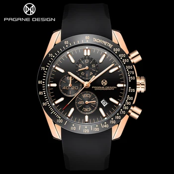 PAGRNE tasarım 2022 Yeni 45mm erkek quartz saat Spor Alaşım 30m Su Geçirmez Otomatik Kronometre Moda Saati Reloj Hombre