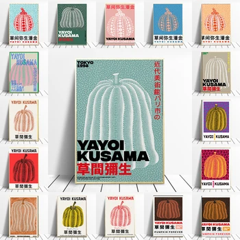 Yayoi Kusama Kabak resim sergisi Posterler ve Baskılar Galeri Duvar sanat resmi Müzesi Tuval Oturma Odası Dekorasyon Boyama