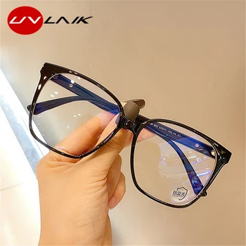 UVLAIK kare şeffaf optik gözlük çerçevesi mavi ışık engelleme gözlük görüş bakımı büyük boy bilgisayar gözlük çerçeveleri