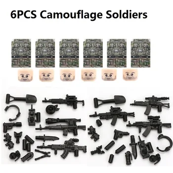 Kamuflaj Asker Savaş Figürleri Askeri Bloklar Silah MOC Modeli Yapı Taşları Oyuncak Çocuklar için SWAT Ordu Silah Militarys Kilitleme
