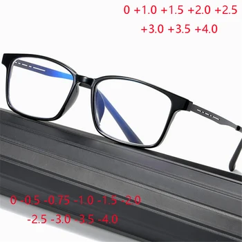 0 +1.0 +1.5 To + 4.0 TR90 mavi ışık engelleme Kare okuma gözlüğü büyüteç Vintage reçete gözlük 0 -0.5 -0.75 To -4