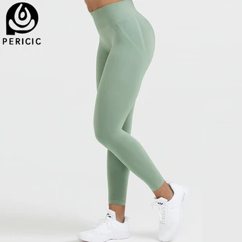 Zahmetsiz Dikişsiz Tayt Kadınlar Süper Yumuşak Streç Hafif Fitness Egzersiz Tayt Push Up Tayt Yüksek Bel Yoga Pantolon