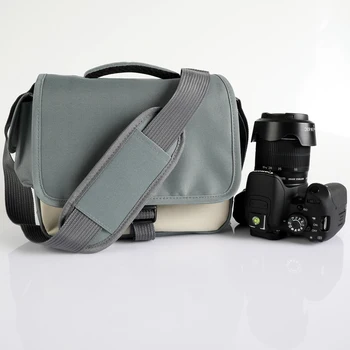 Naylon DSLR Kapak SLR Durumda Omuz kamera çantası Nikon Canon Sony FUJİFİLM Panasonic Pentax Olympus Seyahat Fotoğraf Çantası Haki