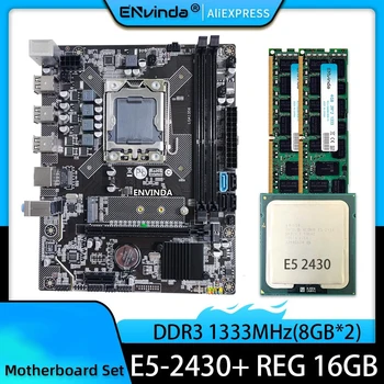 ENVİNDA E5-1356 Anakart LGA 1356 Seti Xeon E5 2430 İşlemci CPU 16GB veya 8GB*2 DDR3 ECC REG RAM Bellek PC3 Kiti 10600