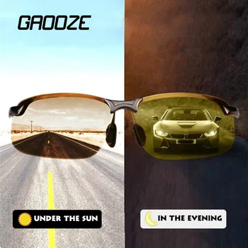 GAOOZE 2020 Polarize Fotokromik Güneş Gözlüğü Erkekler Gözlük Sürücüler için Gündüz gece görüş gözlüğü Oval Sürüş GlassesYellow Oculos