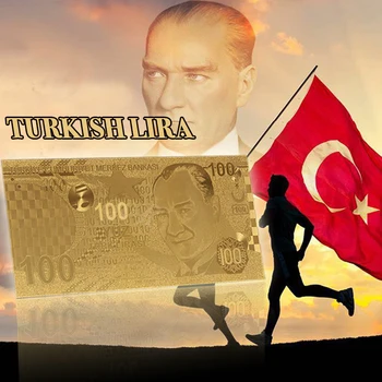 WR 24 K Altın Türkiye 100 Lira Para Altın Banknot türk lirası Yeni Koleksiyon Hediyeler