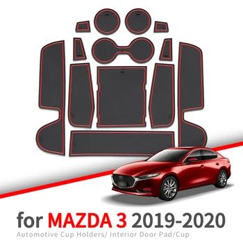 ZUNDUO Kaymaz Kauçuk Kapısı Yuvası Kupası Mat Mazda 3 2019 2020 için Mazda3 Aksesuarları kaymaz mat kauçuk bardakaltı pad
