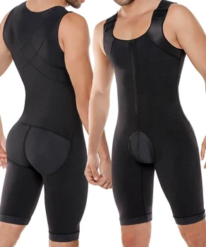 Erkekler Bodysuit Shapewear Karın Kontrol Sıkıştırma Zayıflama Tam Vücut Şekillendirici Açık Kasık Kilo Kaybı Iç Çamaşırı S-6XL