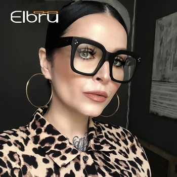 Elbru 2020 Moda Kare Büyük Çerçeve Gözlük Kadın Erkek Büyük Boy Optik Gözlük Çerçevesi Gözlük Gözlük Çerçeveleri Erkek Kadın için