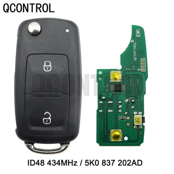 QCONTROL 2 BT Uzaktan Araba Anahtarı 433MHz ID48 Çip VW Volkswagen GOLF PASSAT Tiguan Polo Jetta Beetle 5K0 837 202AD 5K0837202AD