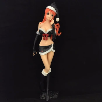 Anime Tek Parça Nami Şekil Noel Siyah Takım Elbise Seksi Ayakta aksiyon figürü Pvc Modeli Dekorasyon Koleksiyon Model Oyuncak Hediye