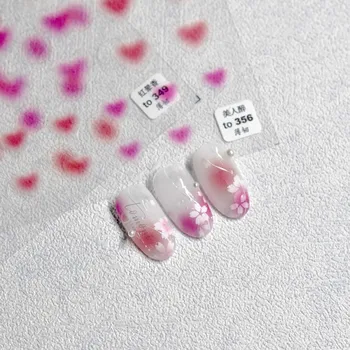 Güzellik Nail Art Etiketler Yapıştırıcı Yüksek Kalite Aşk Kalp ve Çiçek Romantik 3D Yapıştırıcı Tırnak Çıkartmaları Folyo Sarar Süslemeleri