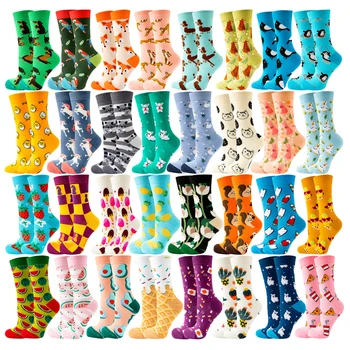 Sonbahar Ve Kış Yeni Komik kadın Çorap hayvanlı çoraplar Bitki Meyve Kawaii Sevimli Moda Harajuku Çorap Çorap Sıcak satış