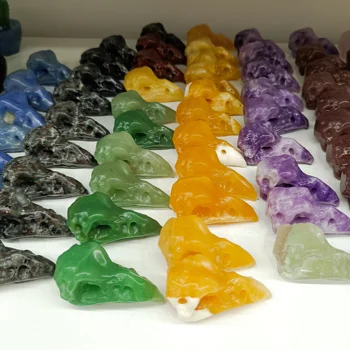 5-6cm 1 adet Doğal Kristaller Taş Karga Kafatası El Oyma Kuş Hayvan Heykelcik şifa reiki Enerji DIY El Sanatları Ev Dekorasyon