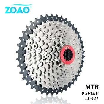 ZOAO MTB Bisiklet 9 Hız 11-42T Kaset 9 s 27s Freewheel Dağ Bisikleti Bisiklet Parçaları 9 S 42T Kaset 9V K7 akım M430 M4000