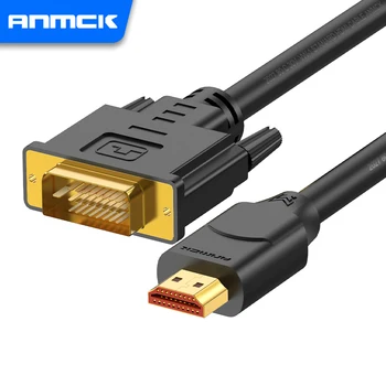 Anmck HDMI uyumlu DVI İki yönlü DVI-D 24+5 Adaptör Kablosu Altın Kaplama 1080P 60HZ Xbox PS4 / 5 Anahtarı HDTV Bilgisayar