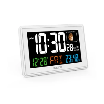 Baldr Dijital Masa duvar çalar saat Termometre ve Takvim ile Çok Fonksiyonlu Sessiz LCD Büyük Ekran Elektronik Alarm RCC Saat
