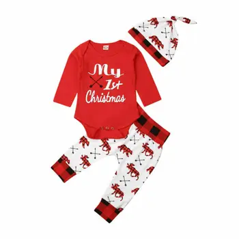 Noel, Yeni Doğan Bebek Kıyafetleri Bebek Çocuklar Kızlar Üstleri Uzun Şapkalar Kıyafetler seç: 0 Bebek Giysileri Kış Romper Pantolon Kollu 18 Set-