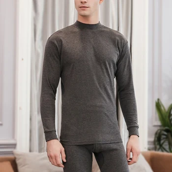 Erkek Termo Üst Uzun Kollu Alt Gömlek termal iç çamaşır Rahat Gecelik Pijama Kış Sıcak Tutmak Taban T Shirt