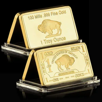 Amerika birleşik devletleri Buffalo Altın Bar Koleksiyon Altın Kaplama Hatıra Koleksiyonu Hediye hatıra parası