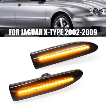 2 adet Dinamik Dönüş Sinyali Tekrarlayıcı Lamba Sıralı Yanıp Sönen JAGUAR X-TİPİ İçin 2002-2009 2003 2004 2005 Araba yan ayna Led ışıkları