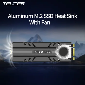 TEUCER M. 2 SSD NVMe ısı emici 2280 katı hal diski hava sirkülasyonu soğutucu soğutucu conta ile 10.8 W / mk termal ped ve Fan