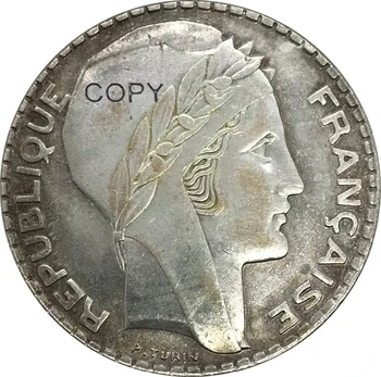 fransa 1934 Fransa 20 Frank Cupronickel Kaplama Gümüş Koleksiyon Kopya Para