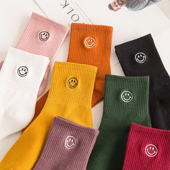 Harajuku Sevimli Pamuk Çorap Rahat Kawaii Streetwear Unisex Sıcak komik çoraplar Kadınlar kızlar için Sonbahar Mutlu Gülen Çorap Kadın