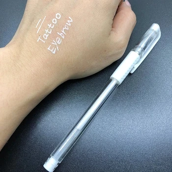 10 adet Beyaz Kaş işaretleyici kalem Dövme Aksesuarları Microblading Dövme Cerrahi Cilt işaretleyici kalem Kalıcı makyaj Malzemeleri